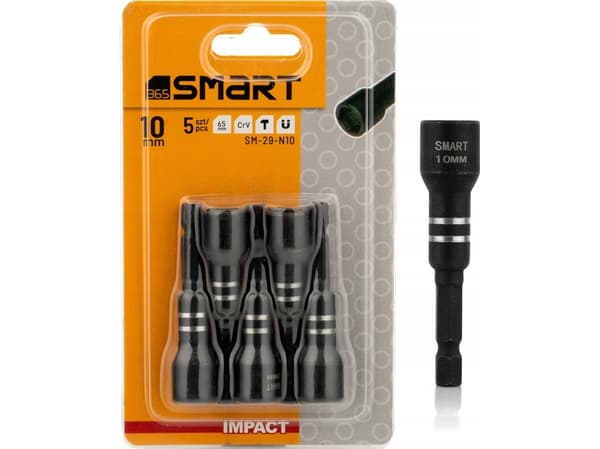 Smarta magnetiska slaghylsor 1/4" 10mm 5st smart