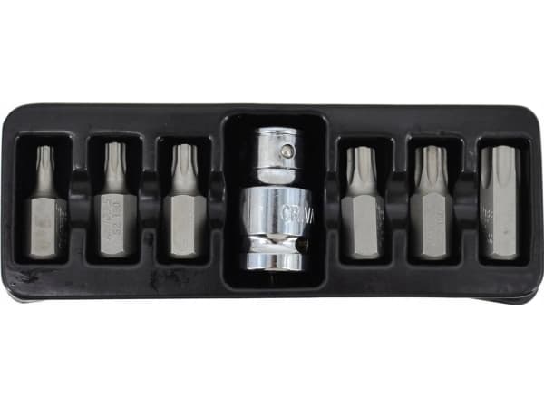 AWTOOLS AWTOOLS TORX ENDS 7-elementtinen T25 - T55 + ADAPTERI, WITH HOLE BL AW35116BL