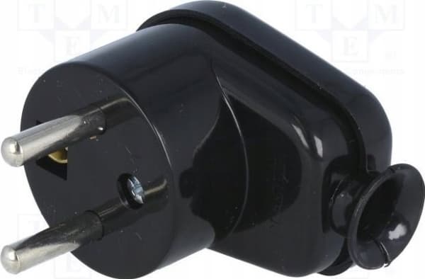Orno ORNO RUBBER PLUG WITH A MOUNT IP44 BLACK 2P + WITH WT-16/BLACK