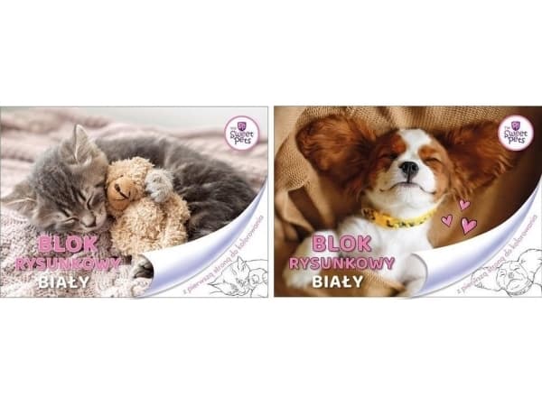Beniamin Tegneblokk A4/20K hvit The Sweet Pets