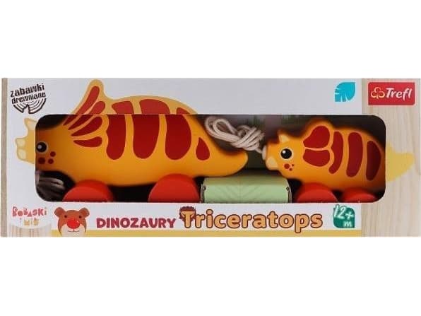 Trefl Wooden toy - Triceratops. Babaski and Teddy Bear 61591 Trefl
