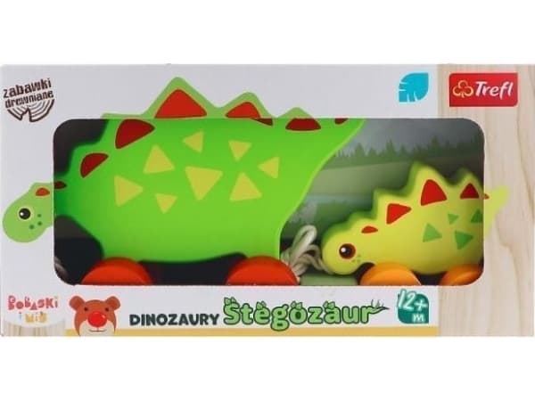 Trefl Wooden toy - Stegosaurus. Babaski and Teddy Bear 61593 Trefl