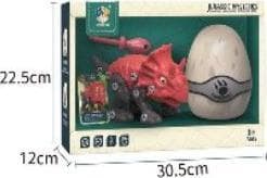Lean Cars LeanToys Set Dinosaurie Triceratops med ägg DIY Skruvmejsel