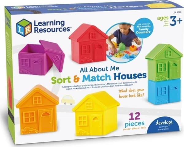 Cass film Set of 12 houses, Figures for learning colors