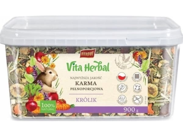 Vita Urte fullfôr til kaniner, bøtte, 900g