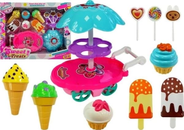 Import leantoys Sweets Set Trolley Stand Ice Cream Shop