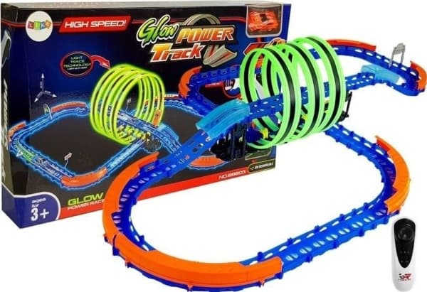 Lean Sport Glow-in-the-dark bilbane med løkker og en fjernstyrt bil (7052)