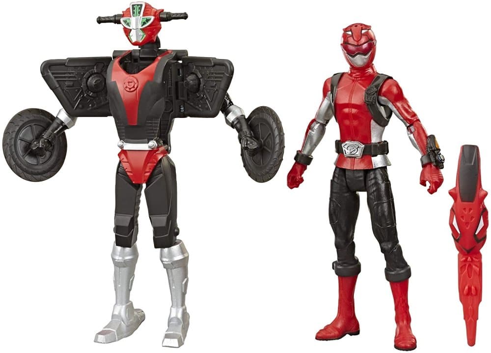 Power Rangers Beast Morphers Red Ranger och Morphin Cruise Beast Bot 15 cm actionfigur 2-pack leksaker inspirerade av tv-programmet