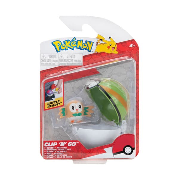 Pokemon Clip n Go Rowlet & Nest Ball