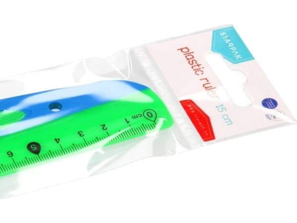 Starpak RULER 15CM GR/BL STK PBH 40/240