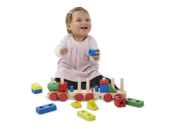 Melissa & Doug Stacking Train Toddler Toy, 2 vuosi/vuosia, Puu, Monivärinen