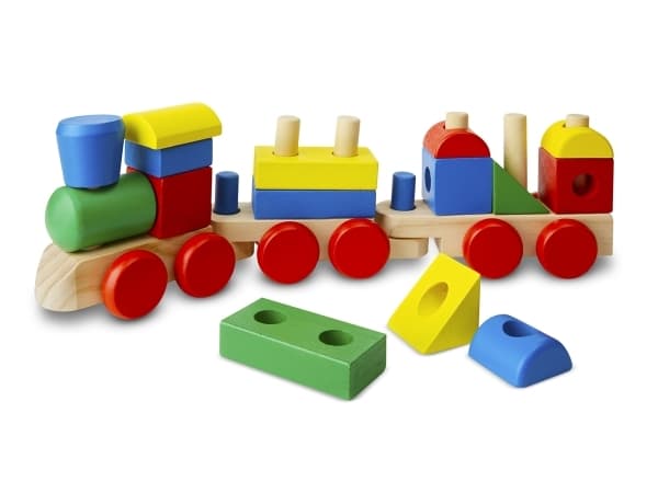 Melissa & Doug Stacking Train Toddler Toy, 2 År, Trä, Multifärg