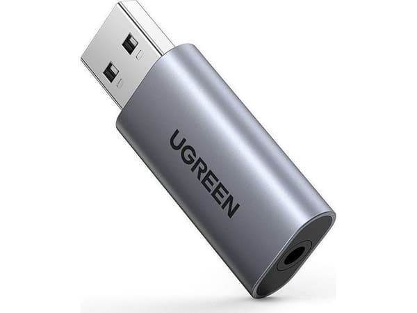 UGREEN CM383 Audio Adapter, USB to 3.5mm mini jack, AUX (gray)