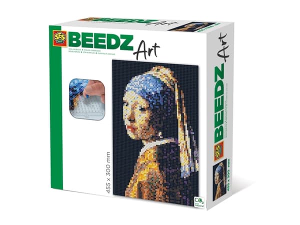 SES Creative Iron-on Bead Set - Vermeer, tyttö, jolla on helmikorvakoru