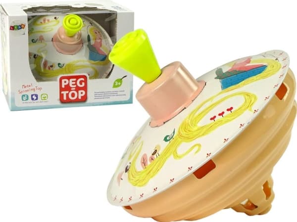LeanToys Spinning Top Toy Rapunzel Yellow Metal