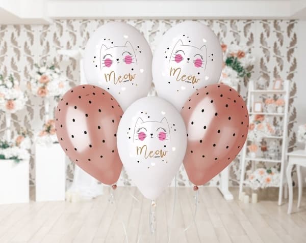 Gemar Premium Ballonger Hel Kotek, 13 tum/ 5 st.