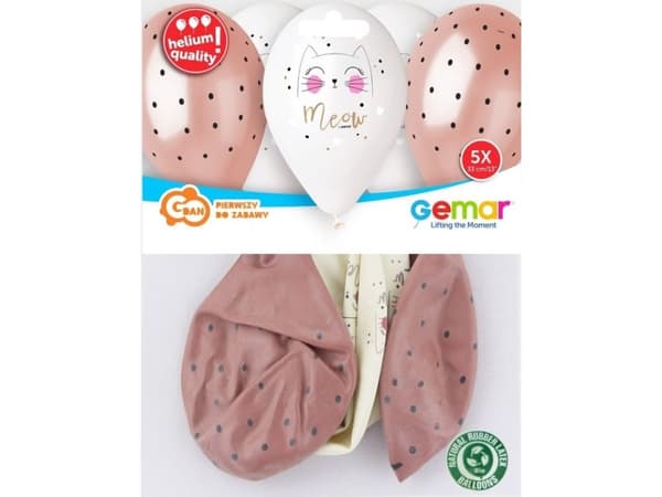 Gemar Premium Ballonger Hel Kotek, 13 tum/ 5 st.