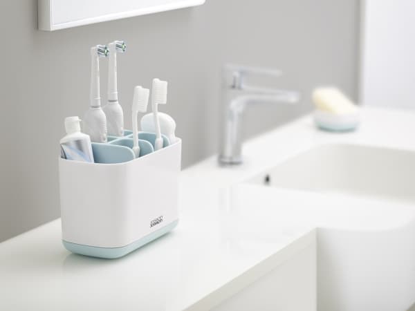 Joseph Joseph EasyStore Toothbrush caddy, Frittstående tannbørsteholder, Hvit, 128 mm, 86 mm, 171 mm, 34 g
