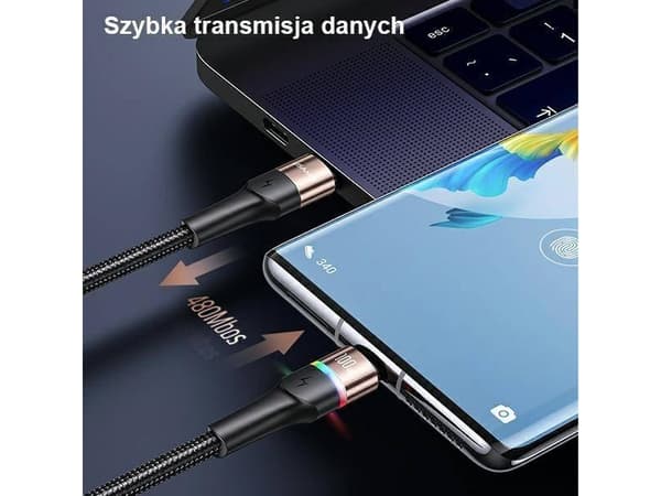Usams USB cable USAMS U76 USB-C to USB-C cable 100W PD Fast Charging 1.2m black/black SJ537USB01 (US-SJ537)
