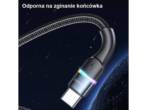 Usams USB cable USAMS U76 USB-C to USB-C cable 100W PD Fast Charging 1.2m black/black SJ537USB01 (US-SJ537)