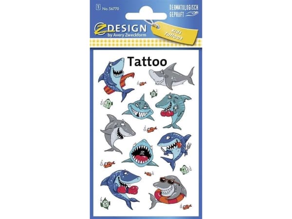 Zdesign Tatuoinnit lapsille - Sharks