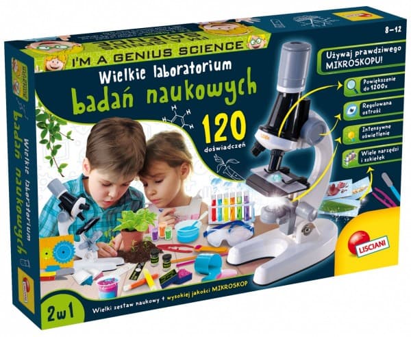 Lisciani I'm a Genius Little Genius Science Big Science Research Lab 120 eksperimenter + mikroskop 89338