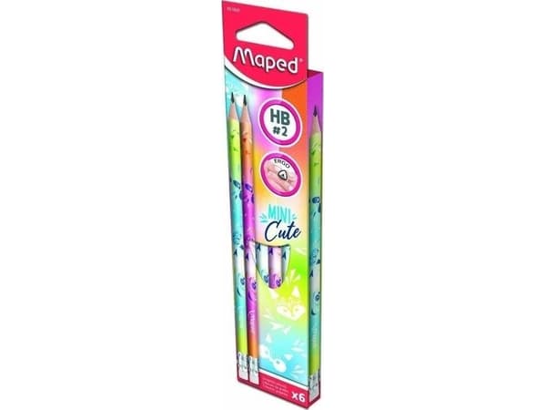 Maped Ołówek z gumką Mini Cute HB (6szt) MAPED