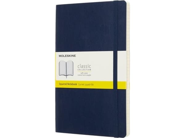 Moleskine Muistikirja MOLESKINE L (13x21cm), pehmeäkantinen, safiirinsininen, 192 sivua, sininen, ruksi, sininen
