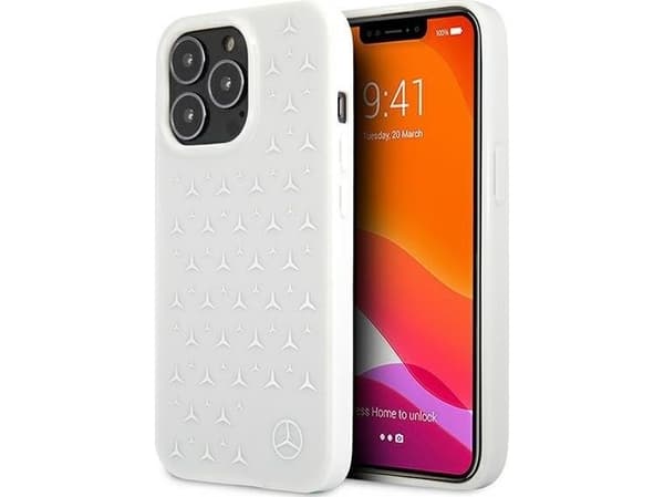 Mercedes MEHCP13LESPWH iPhone 13 Pro/ 13 6,1" white hardcase Silver Stars Pattern