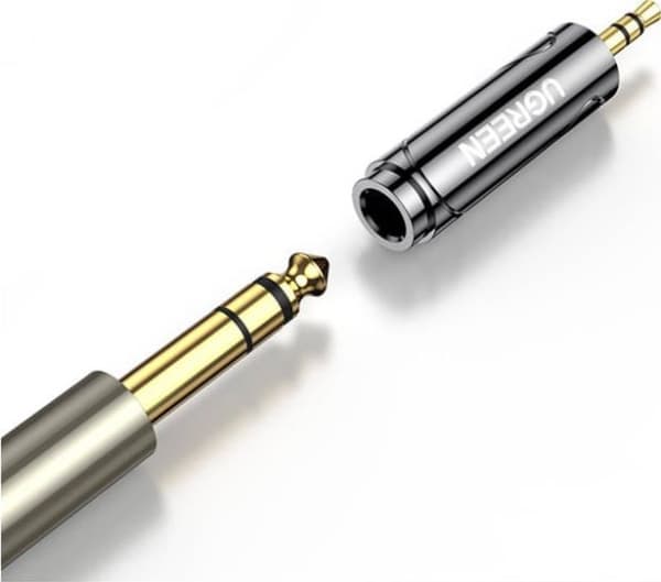 Adapter / adapter UGREEN fra 3,5 mm jack til 6,5 / 6,35 mm mini jack (grå)