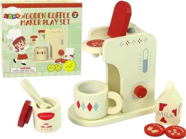 Import leantoys Wooden Coffee Maker. Children's Kitchen Accessories
