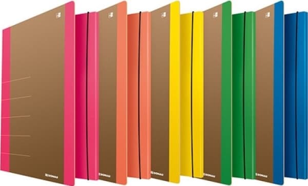Donau Folder with rubber band DONAU Life, Cardboard, A4, 500gsm, 3 compartments, pink