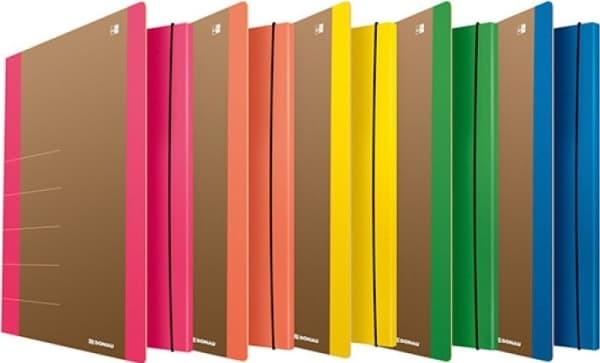 Donau Folder with rubber band DONAU Life, Cardboard, A4, 500gsm, 3 compartments, yellow