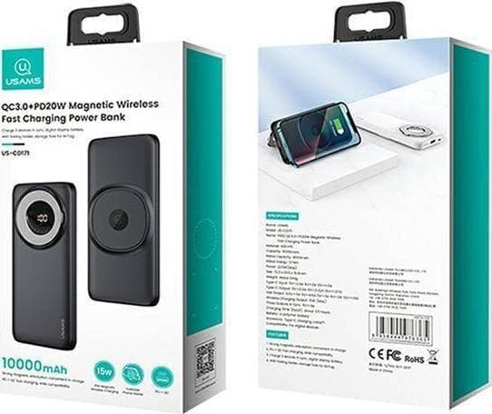 Usams Powerbank USAMS Powerbank PB62 10000mAh 20W QC3.0 + PD Magnetic Wireless Fast Charge nebieski/blue 10KCD17104 (US-CD171)