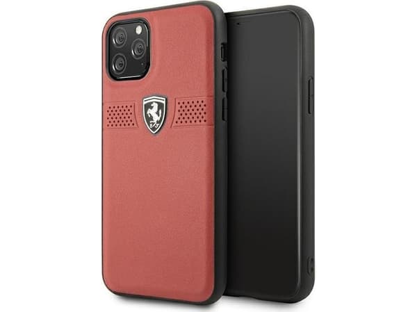 Ferrari FEOBAHCN58RE iPhone 11 Pro 5.8" Punainen/punainen kova kotelo Off Track Nahkaverhoilu