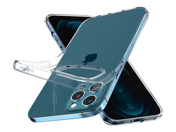 Spigen Liquid Crystal - Baksidesskydd för mobiltelefon - termoplastisk polyuretan (TPU) - CrystalClear - för Apple iPhone 12, 12 Pro