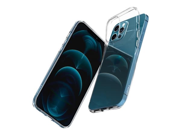 Spigen Liquid Crystal - Baksidesskydd för mobiltelefon - termoplastisk polyuretan (TPU) - CrystalClear - för Apple iPhone 12, 12 Pro