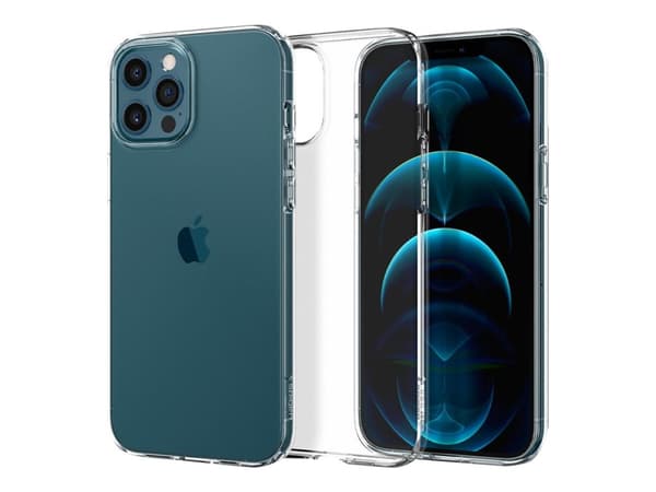 Spigen Liquid Crystal - Baksidesskydd för mobiltelefon - termoplastisk polyuretan (TPU) - CrystalClear - för Apple iPhone 12, 12 Pro