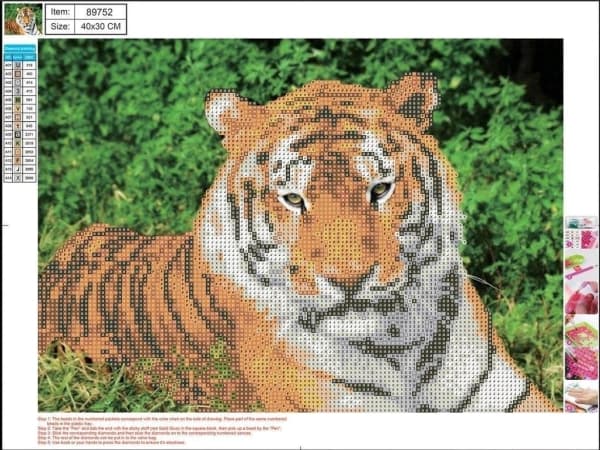 Centrum Diamantmosaikk 5D 30x40cm Tiger 89752