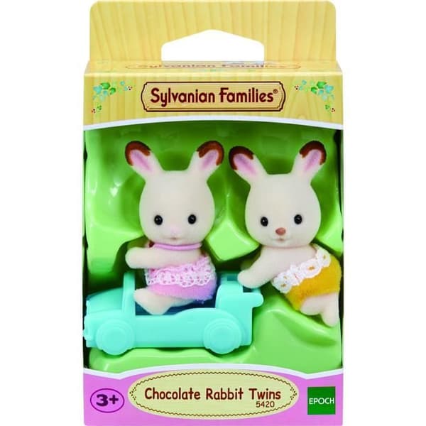 Sylvanian Families - EPOCH - Chokladkanintvillingarna - Brun - Barn - Med lokomotiv