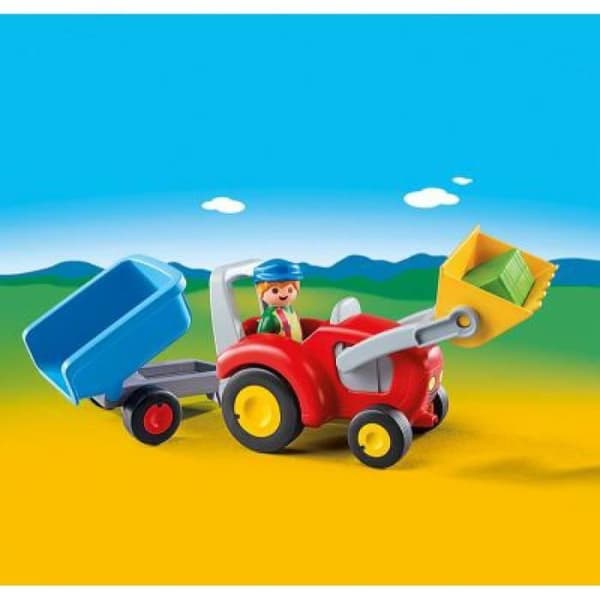 PLAYMOBIL - 6964 - PLAYMOBIL 1.2.3 - Bonde med traktor och släp