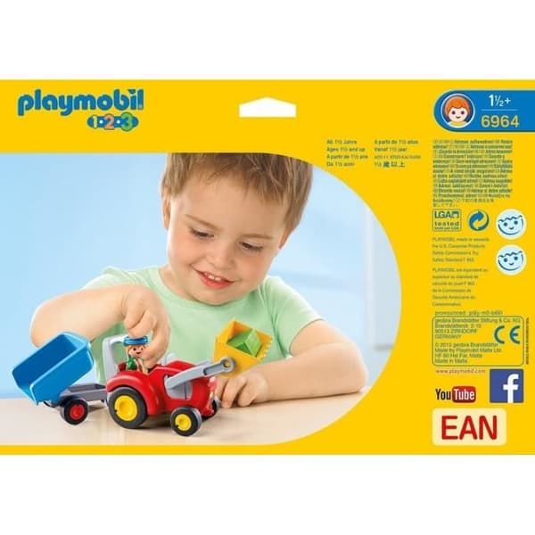 PLAYMOBIL - 6964 - PLAYMOBIL 1.2.3 - Bonde med traktor och släp