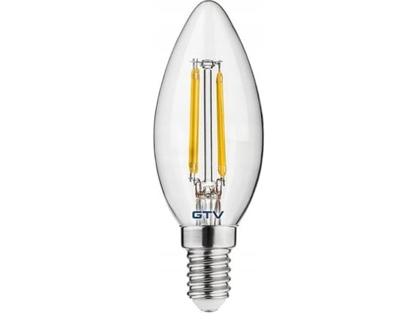 GTV LED-lyskilde, FILAMENT, C35, 4000K, E14, 4W, 440Im, LD-C35FL4-40