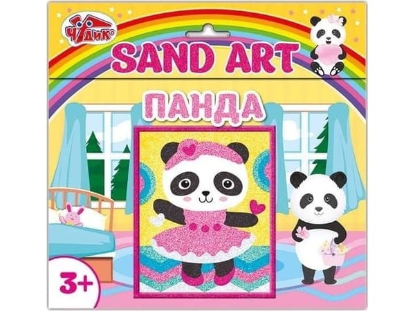 Morgen sand bilder. Panda ver.ukrainsk