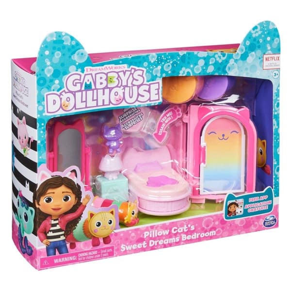 Gabby's Dollhouse Pillow Cat Sweet Dreams Bedroom