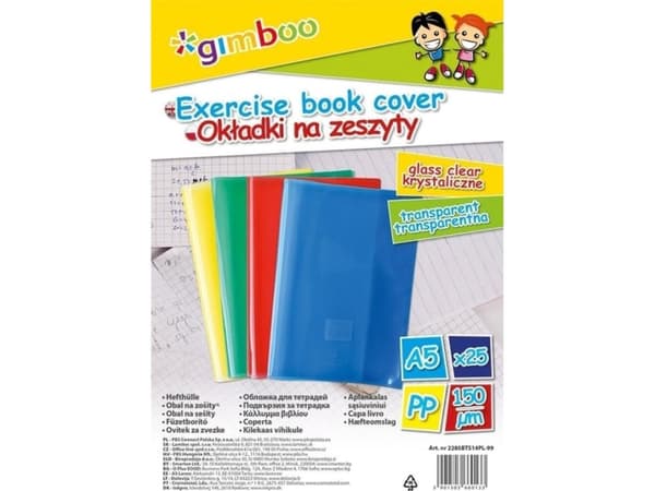 Gimboo A5 notebook-omslag, krystall MIX, 25 stk