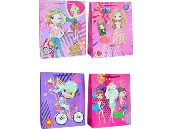 W&amp;K 3D glitter presentpåse JYWK 092 L (20)
