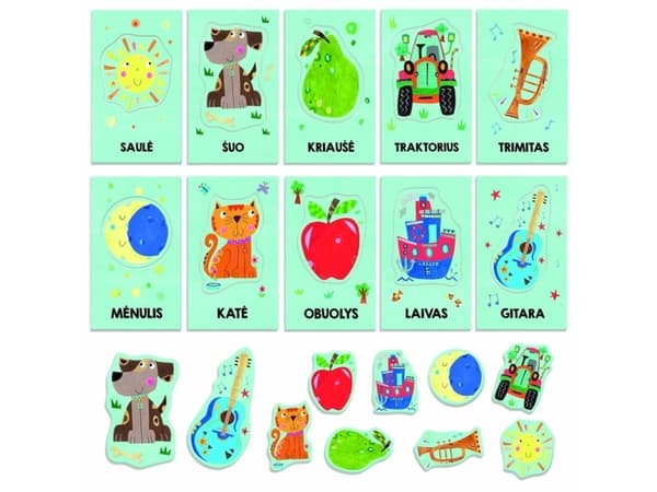 HEADU Montessori Pikkulapsikortit, liettuan kieli, liettua