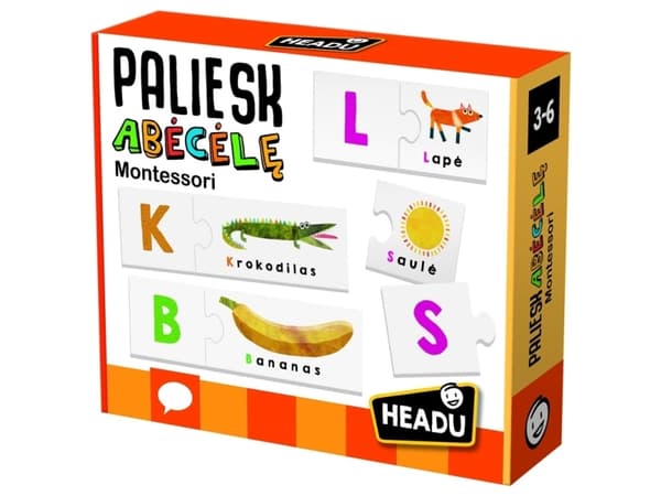 HEADU "Montessori"-peli "Kosketa aakkosia", liettuaksi
