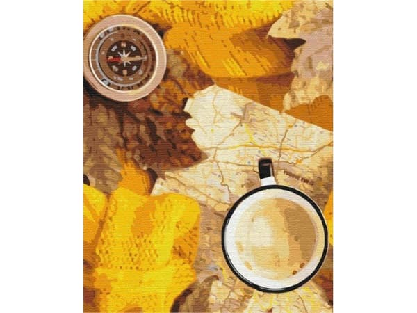 Paint it! Painting by numbers: composition of an autumn traveler. 40x50 cm stretcher bars